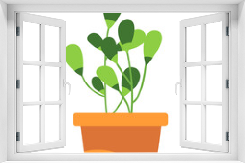 Fototapeta Naklejka Na Ścianę Okno 3D - plant object in a pot flat color vector