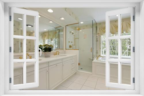 Master bath with glass shower