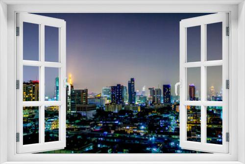 Fototapeta Naklejka Na Ścianę Okno 3D - buildings city Bangkok night