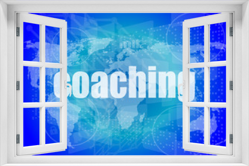 coaching word on touch screen, modern virtual