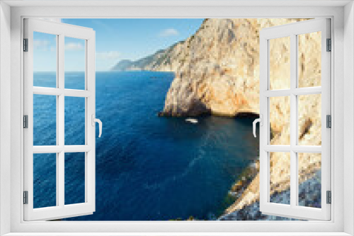 Fototapeta Naklejka Na Ścianę Okno 3D - Summer coast landscape (Lefkada, Greece).