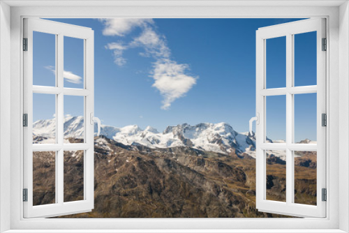 Fototapeta Naklejka Na Ścianę Okno 3D - Zermatt, Dorf, Dufourspitze, Breithorn, Alpen, Wallis, Schweiz