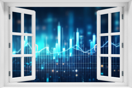 Stock market chart line concept, business chart on stock market background