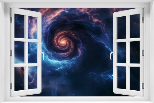 Black hole, wormhole, vortex, spiral nebula in deep space and cosmos, part of the Universe on abstract background