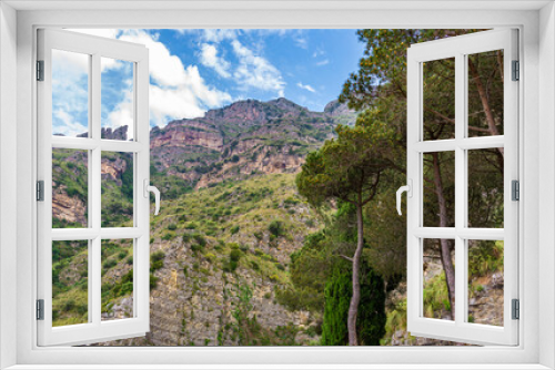 Fototapeta Naklejka Na Ścianę Okno 3D - Road to Positano, Amalfi coast, Italy
