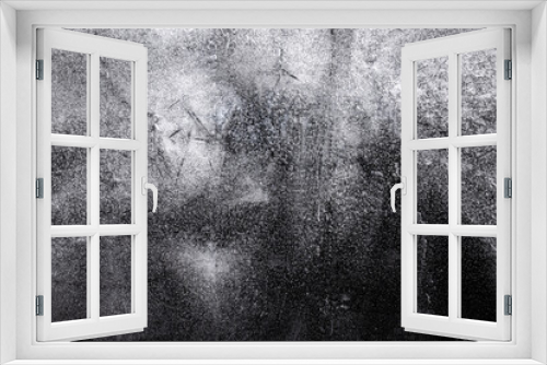 Fototapeta Naklejka Na Ścianę Okno 3D - Frozen Ice Texture On A Black Background Overlay