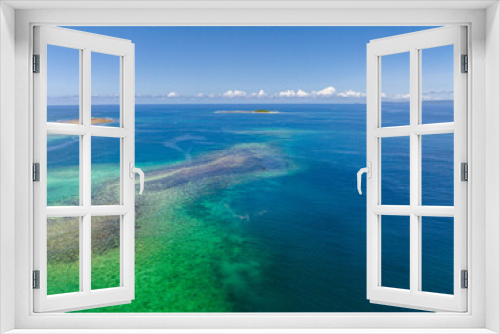 Fototapeta Naklejka Na Ścianę Okno 3D - Great Barrier Reef and Jobo Island. Britania Island. Mindanao, Philippines. Travel and summer concept.