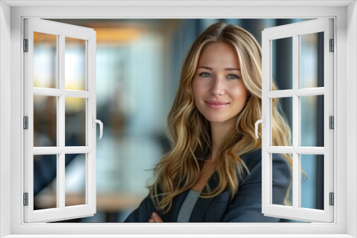 Corporate Business Photography of a Sophisticated Business Woman Managing a Global Team, Generative AI