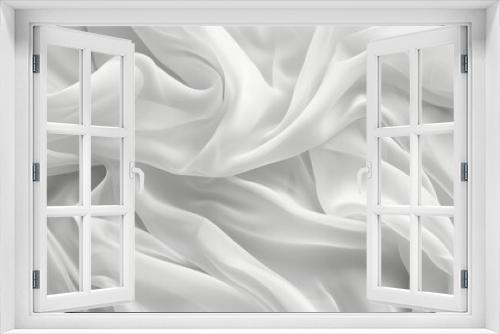 Soft white satin with elegant waves, creating a serene and luxurious backdrop.