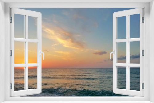 Fototapeta Naklejka Na Ścianę Okno 3D - Sunset and beach