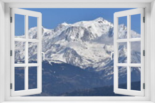 Fototapeta Naklejka Na Ścianę Okno 3D - snow covered mountains view