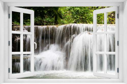 Fototapeta Naklejka Na Ścianę Okno 3D - Thailand waterfall in Kanjanaburi