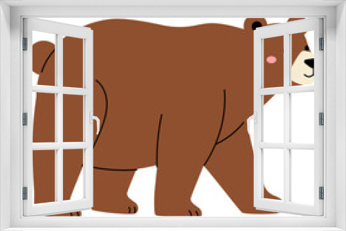 Fototapeta Naklejka Na Ścianę Okno 3D - cute bear walking cartoon for kids illustration