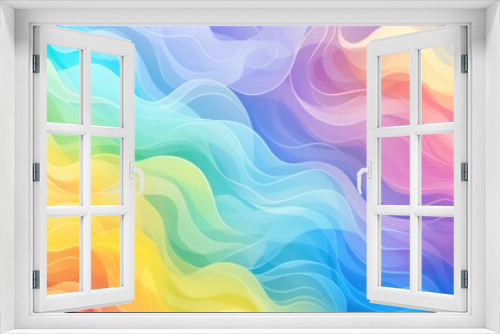 Paper abstract background of pastel rainbow colors in the form of waves