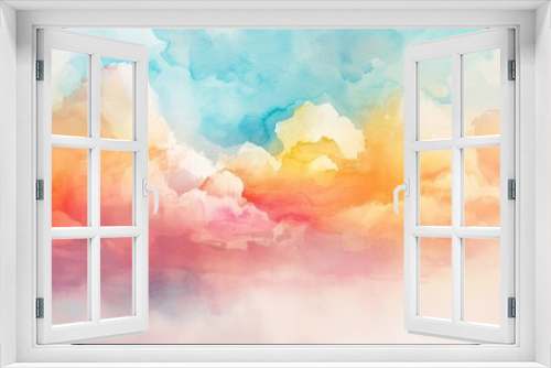 Colorful Background With Pastel Clouds