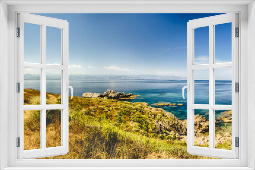 Fototapeta Naklejka Na Ścianę Okno 3D - Panoramic View over Milazzo Beach, Sicily