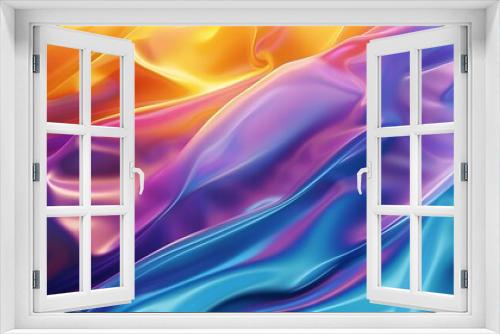 Colorful Waves Abstract Background in 3D Rende