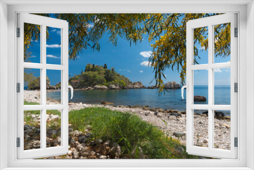 Fototapeta Naklejka Na Ścianę Okno 3D - Taormina - The beautifull little island Isola Bella - Sicily