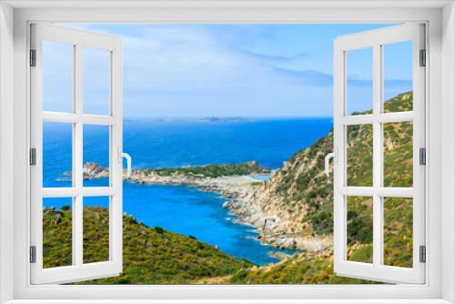 Fototapeta Naklejka Na Ścianę Okno 3D - View of Punta Molentis bay, Sardinia island, Italy