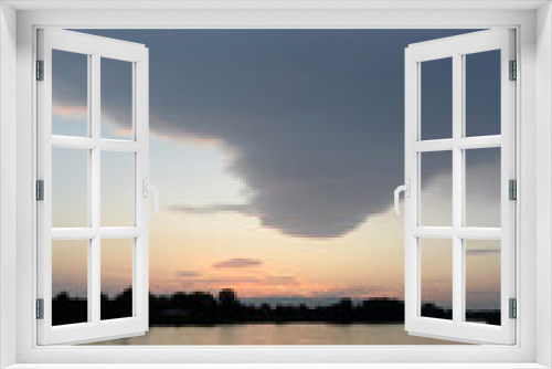 Fototapeta Naklejka Na Ścianę Okno 3D - Sonnenuntergang an der Drau bei Ptuj