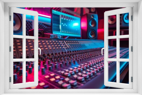Professional Sound studio scene. Intricate audio equipment
