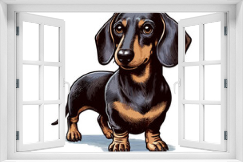 Fototapeta Naklejka Na Ścianę Okno 3D - Dachshund Dog hand drawn vector illustration graphic asset