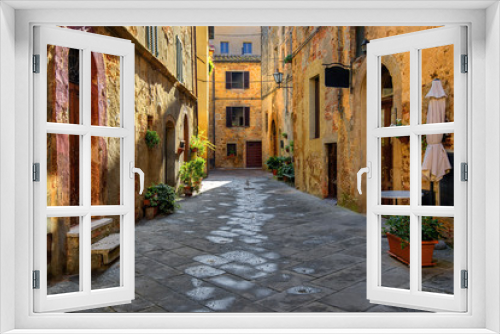 Fototapeta Naklejka Na Ścianę Okno 3D - Toscania, Włochy, Montepulciano, zaułek