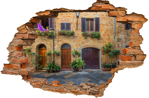 Toscania , Włochy,  Multipulcjano, fragment zabudowy
