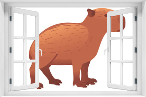 Fototapeta Naklejka Na Ścianę Okno 3D - Big mammal cute capybara cartoon animal design vector illustration isolated on white background