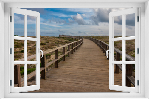 Fototapeta Naklejka Na Ścianę Okno 3D - Alvor Boardwalk and Estuary Trail, Alvor, Algarve, Portugal