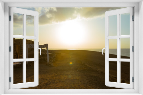 Fototapeta Naklejka Na Ścianę Okno 3D - sea view sunset at Lanzarote