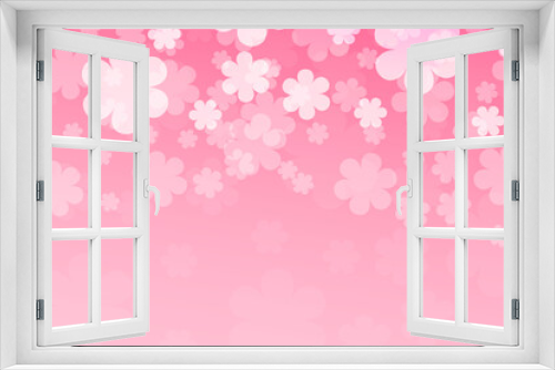 Fototapeta Naklejka Na Ścianę Okno 3D - Pink background with white Sakura. Vector flat illustration. Spring background.