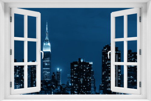 Fototapeta Naklejka Na Ścianę Okno 3D - Empire State Building night