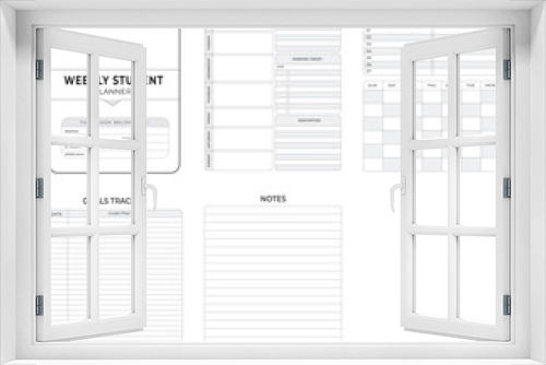 Editable Weekly Student Planner Kdp Interior printable template Design.