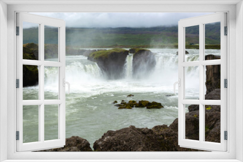 Fototapeta Naklejka Na Ścianę Okno 3D - Gullfoss waterfall on a cloudy day, Iceland, Europe