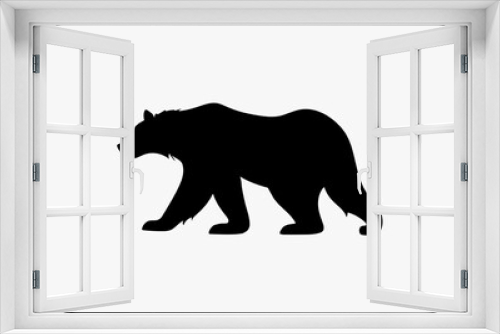 Fototapeta Naklejka Na Ścianę Okno 3D - Bear black vector grizzly logo icon. Bear flat silhouette mountain animal illustration shape symbol design.