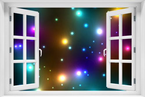 Glowing stars in space glitter vector background template concep