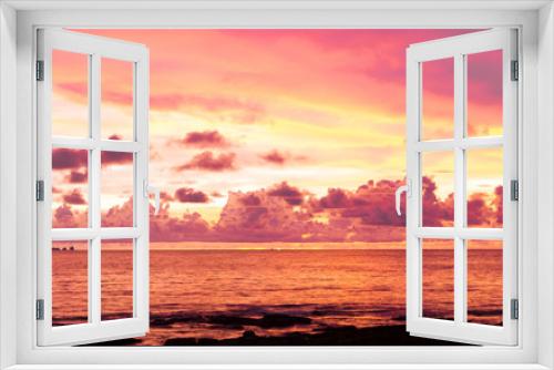 Fototapeta Naklejka Na Ścianę Okno 3D - Burning Skies Sunset Paradise