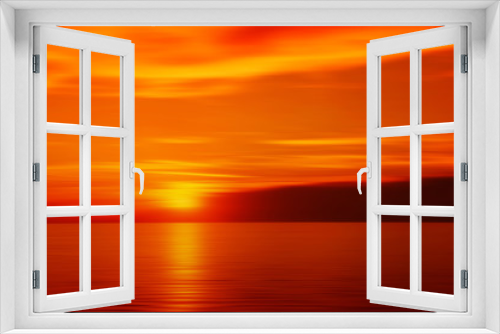 Fototapeta Naklejka Na Ścianę Okno 3D - Blurred sunset in red color