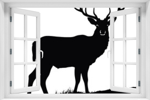 Fototapeta Naklejka Na Ścianę Okno 3D - deer Silhouette 