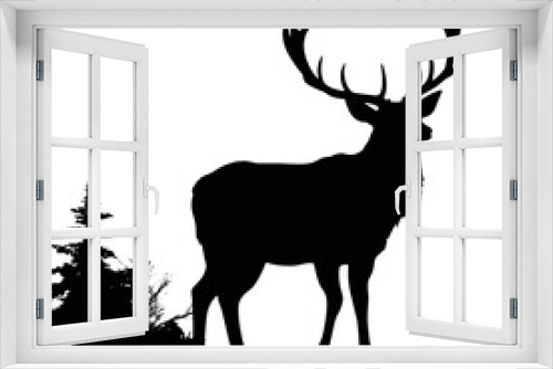 Fototapeta Naklejka Na Ścianę Okno 3D - deer silhouette vector
