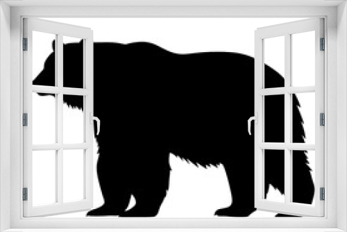 Fototapeta Naklejka Na Ścianę Okno 3D - Silhouette bear isolated on white background
