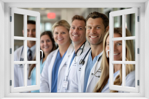 A heartwarming photograph of a group of doctors smiling at the camera