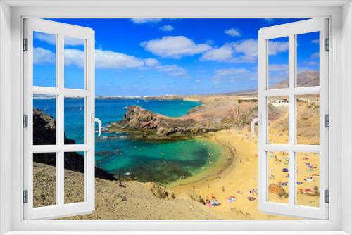Fototapeta Naklejka Na Ścianę Okno 3D - Beautiful day over Playa the Papagayo beach on Lanzarote island - Canaries - Spain