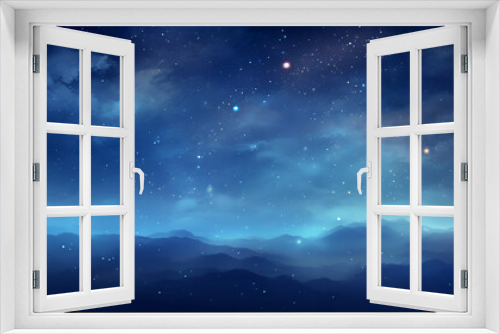 Night sky with clouds and stars.  illustration.
