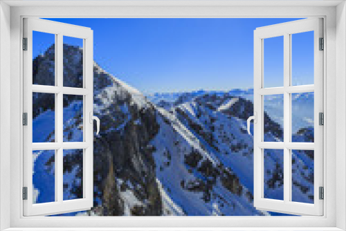 Fototapeta Naklejka Na Ścianę Okno 3D - Winter mountains, panorama of the Austrian Alps