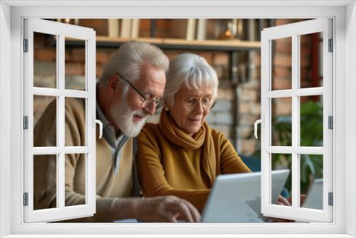 a senior couple engaged in a technology workshop