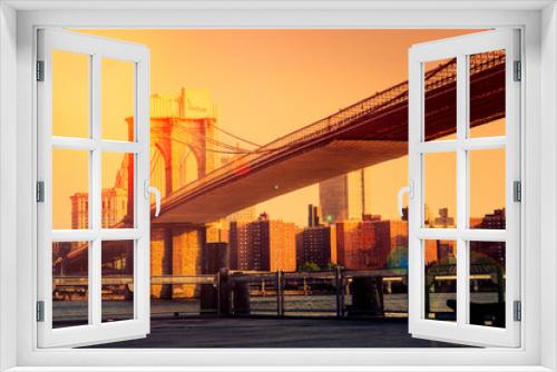 Fototapeta Naklejka Na Ścianę Okno 3D - Brooklyn Bridge Sunset