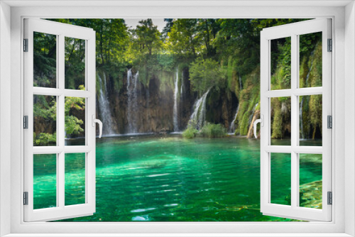 Fototapeta Naklejka Na Ścianę Okno 3D - Wasserfall im Paradies