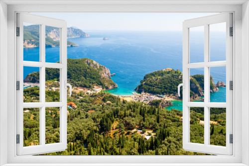Fototapeta Naklejka Na Ścianę Okno 3D - Panorama of Palaiokastritsa. Corfu, Greece.